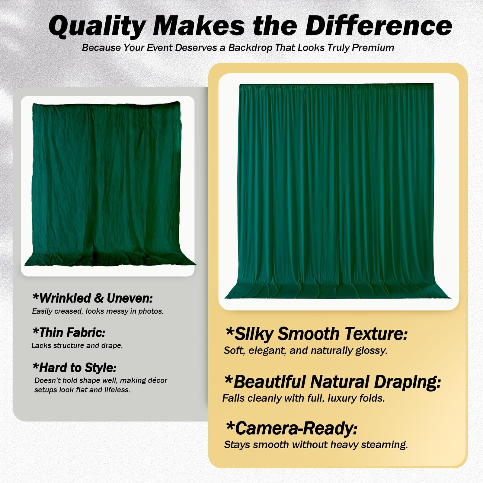 10x12ft Forest Green Backdrop Curtains Wrinkle Free Polyester Drapes 2 PCS