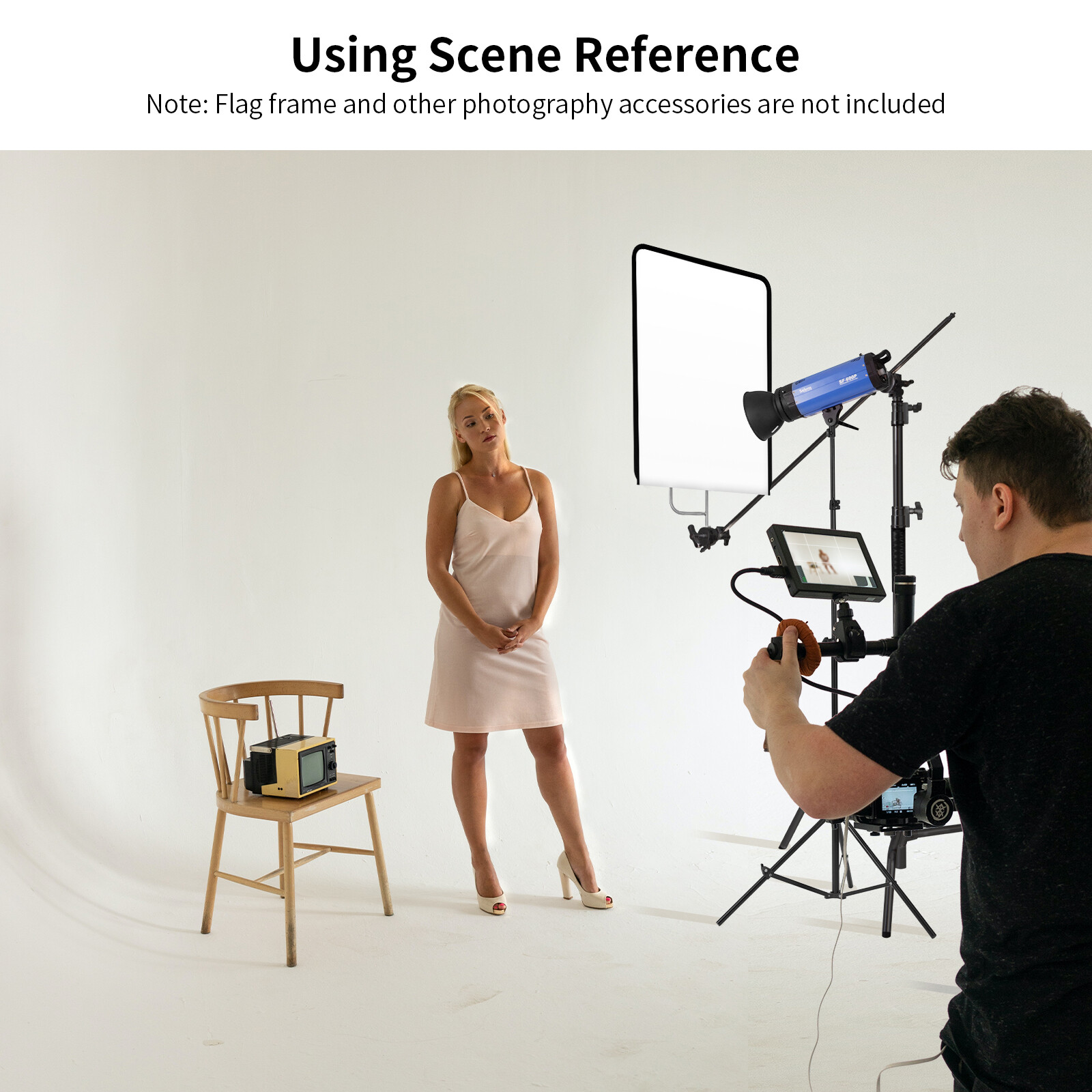 3 Sizes Stainless Flag Panel Cloth Reflector Diffuser for Photo Video Studio