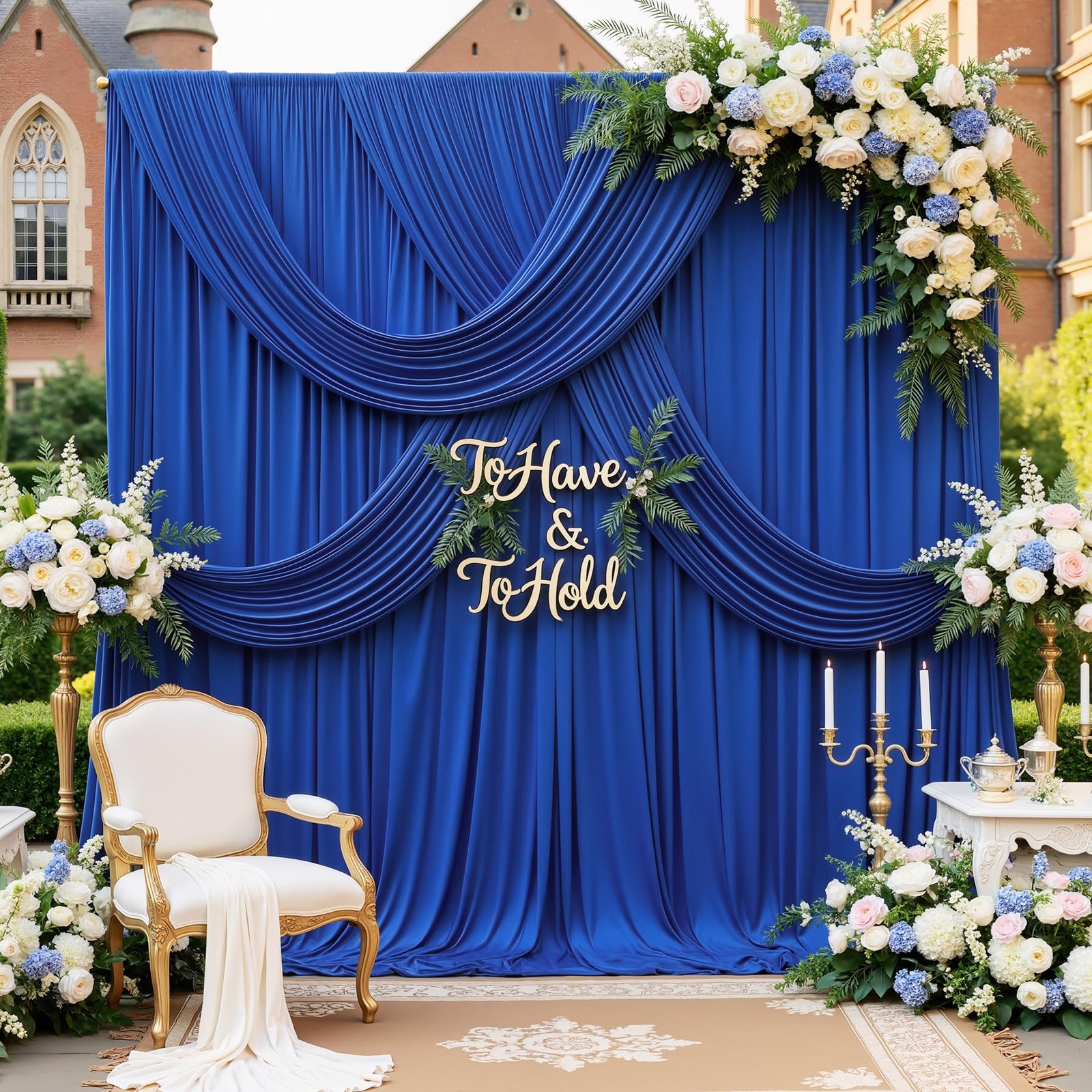 20ft x 12ft Royal Blue Backdrop Curtains Panels for Party Wrinkle Free Fabric…