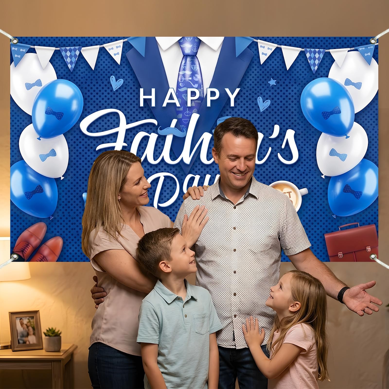Happy Father’s Day Backdrop Decorations Indoor Outdoor Banner for Photography