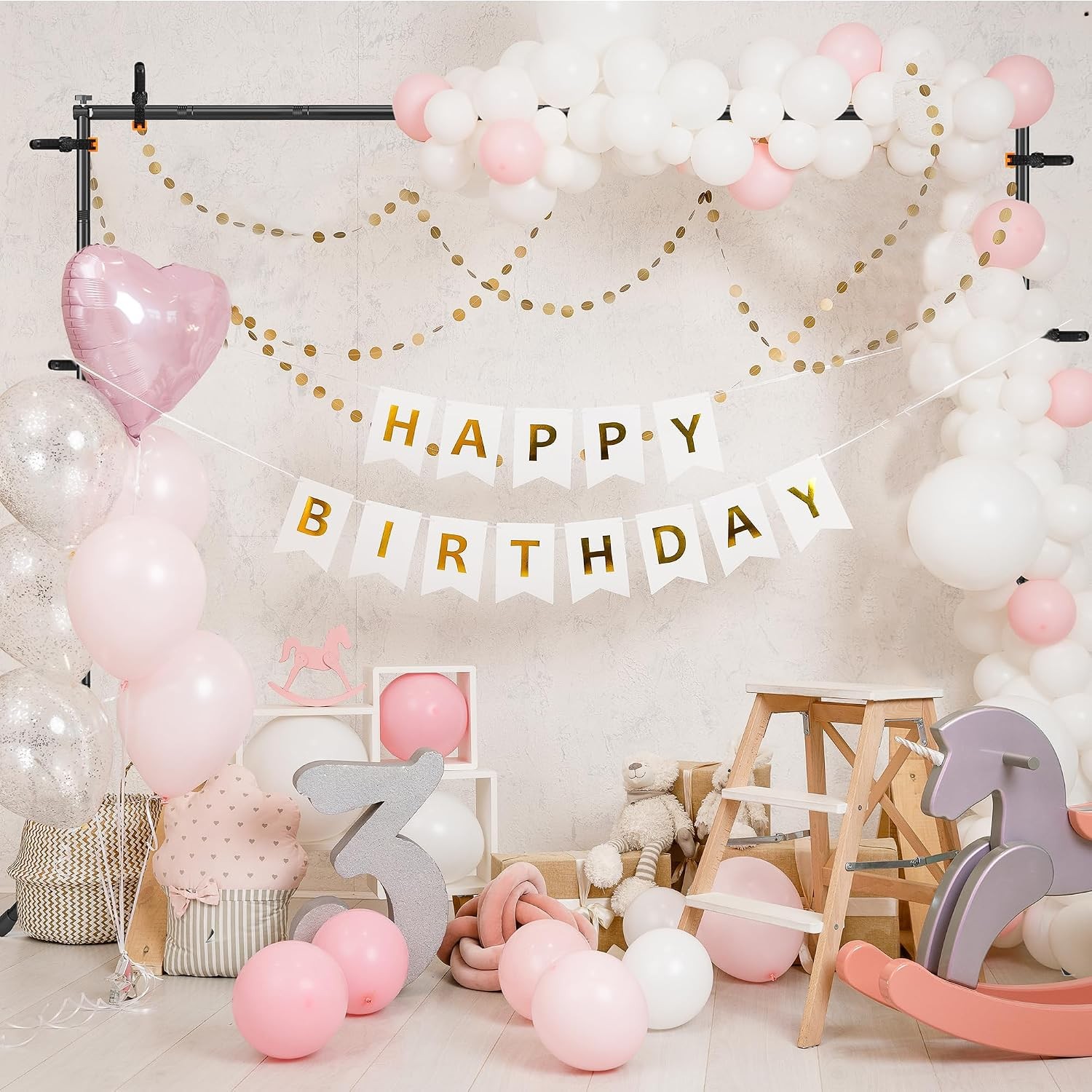 Backdrop Stand Adjustable 10×7.5 FT Background Stand Backdrop Parties Photo