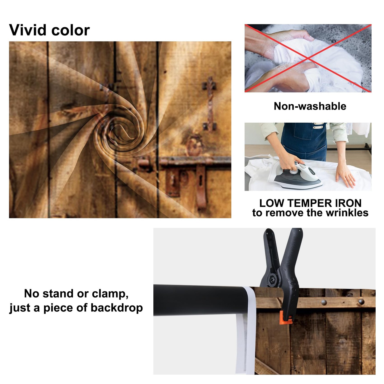 Shabby Brown Barn Door Backdrop Autumn Farm Wooden House Photography 7×5 Ft