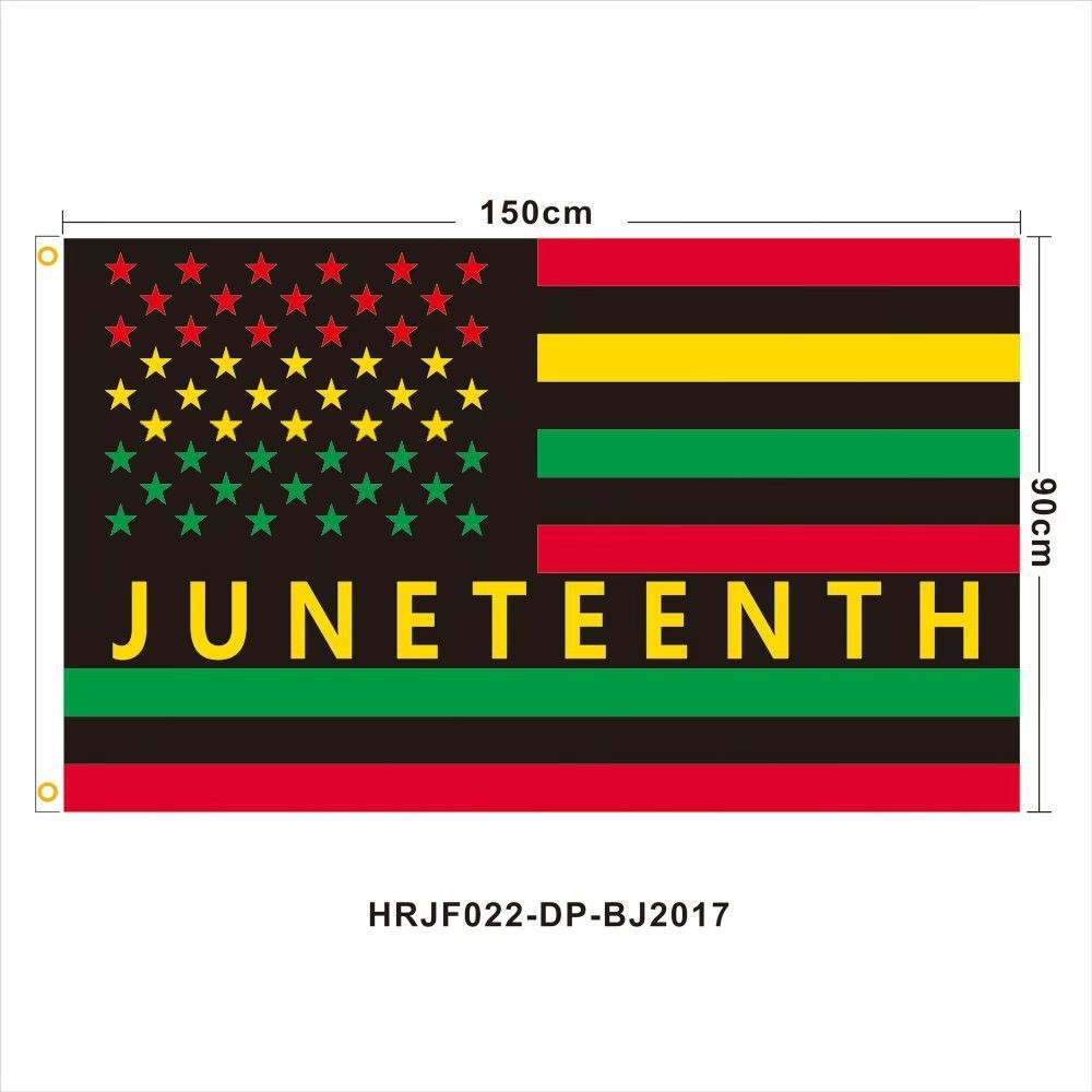 Juneteenth Emancipation Day Flag 150x90cm with Metal Eyelets for Celebration