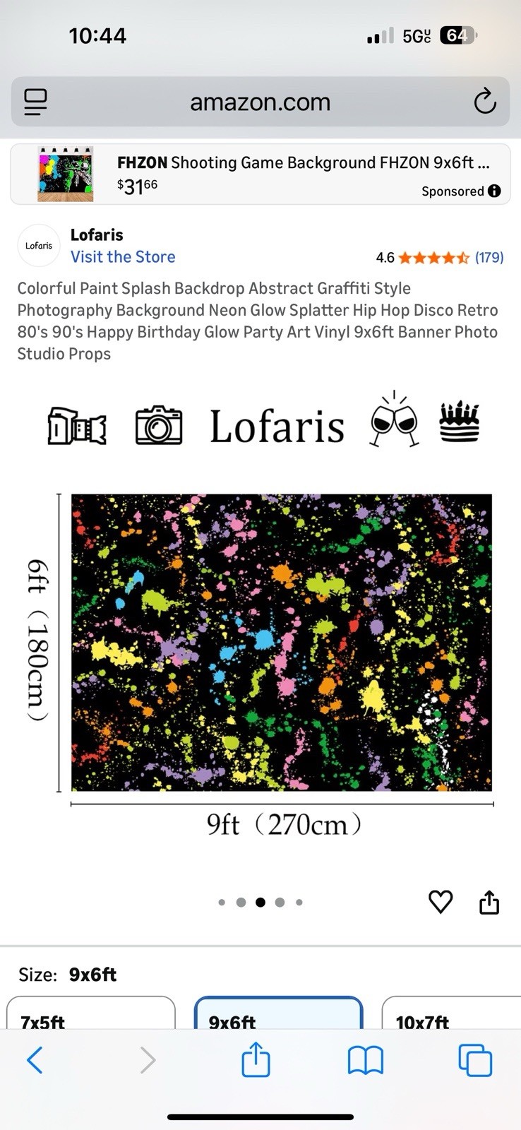 Colorful Paint Splash Backdrop Abstract Graffiti Style Photography 9ftx6ft
