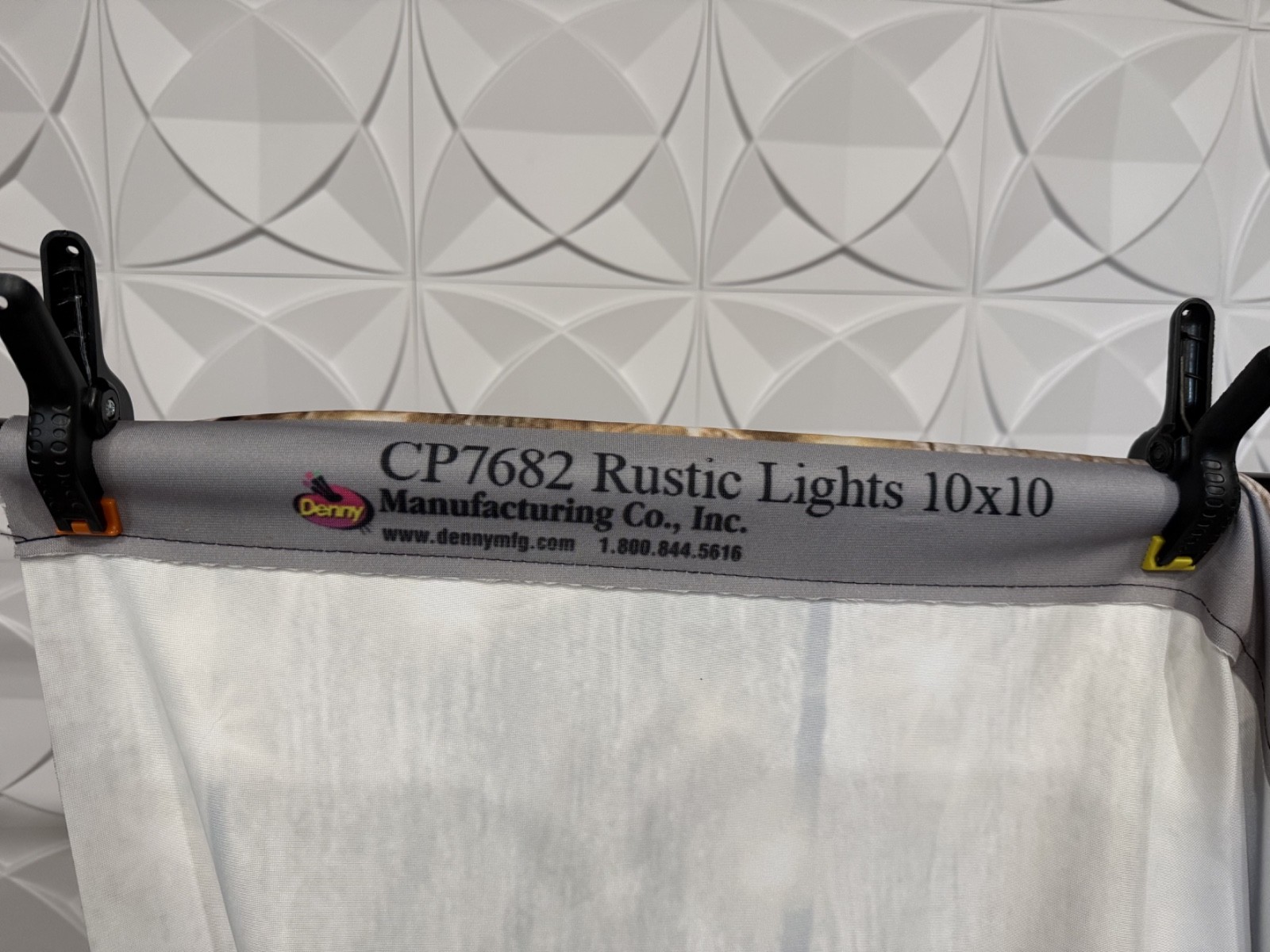 10×10 Denny Manufacturing CP7682 Rustic Lights Freedom Cloth Backdrop Rod Pocket