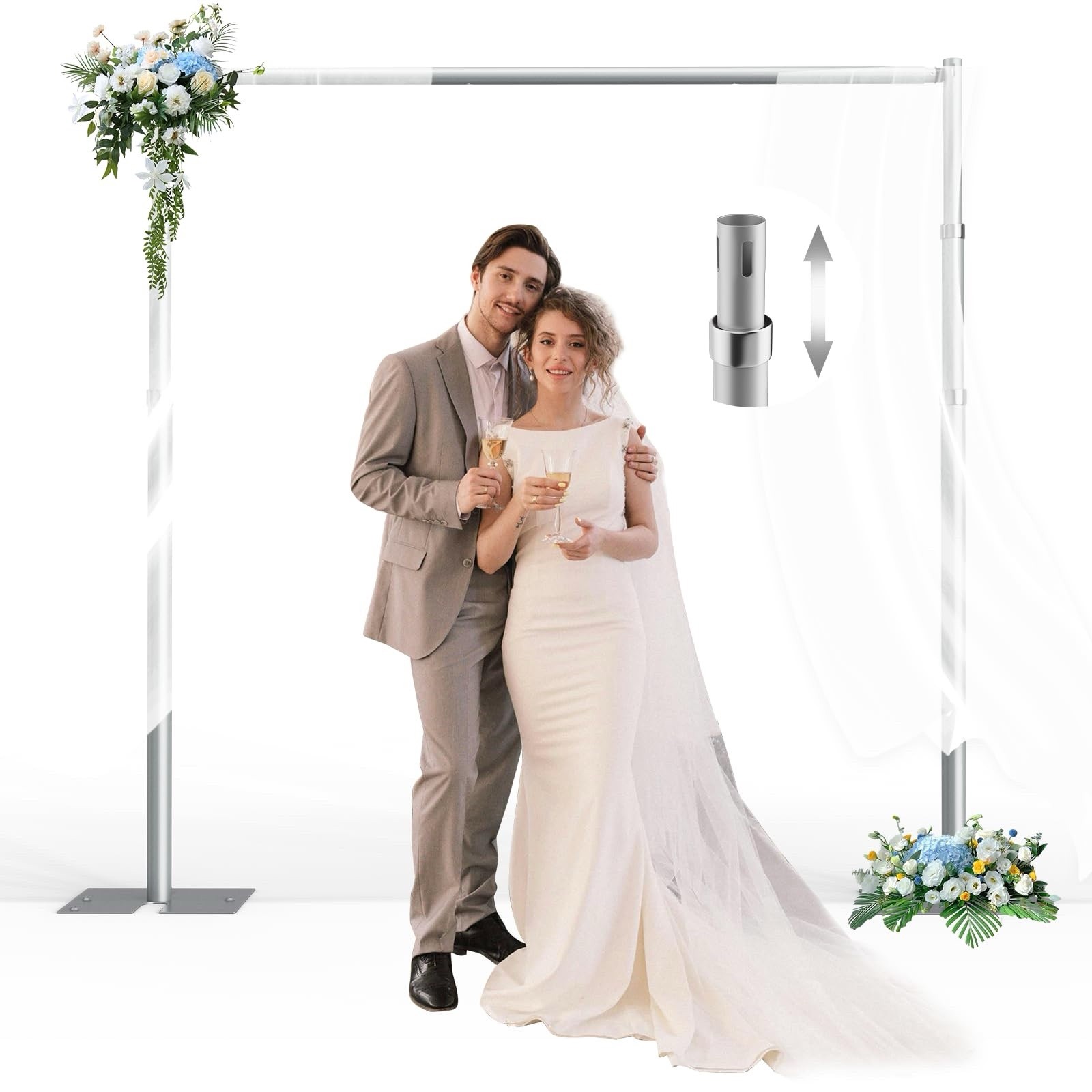 Pipe and Drape Backdrop Stand Kit, Heavy Duty Backdrop Stand 8.6ftx10ft, Adju…