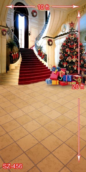 10’x20′ CP Christmas Season Scenic Microfiber Fabric background backdrop SZ456