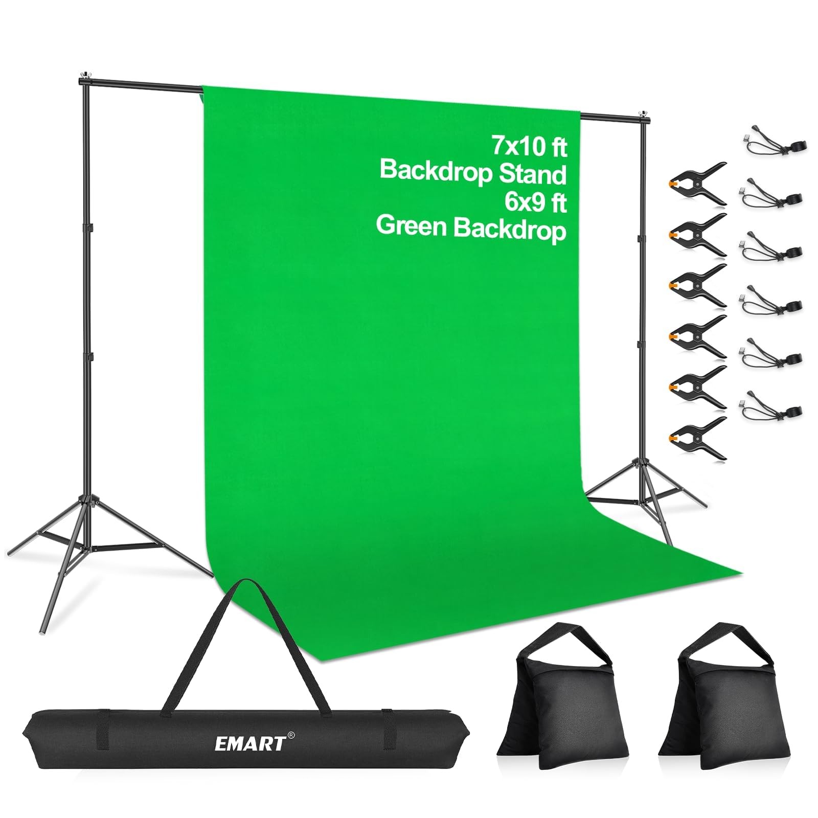7 x 10ft Green Screen Backdrop Kit with Tripod Stand, Photography Background …