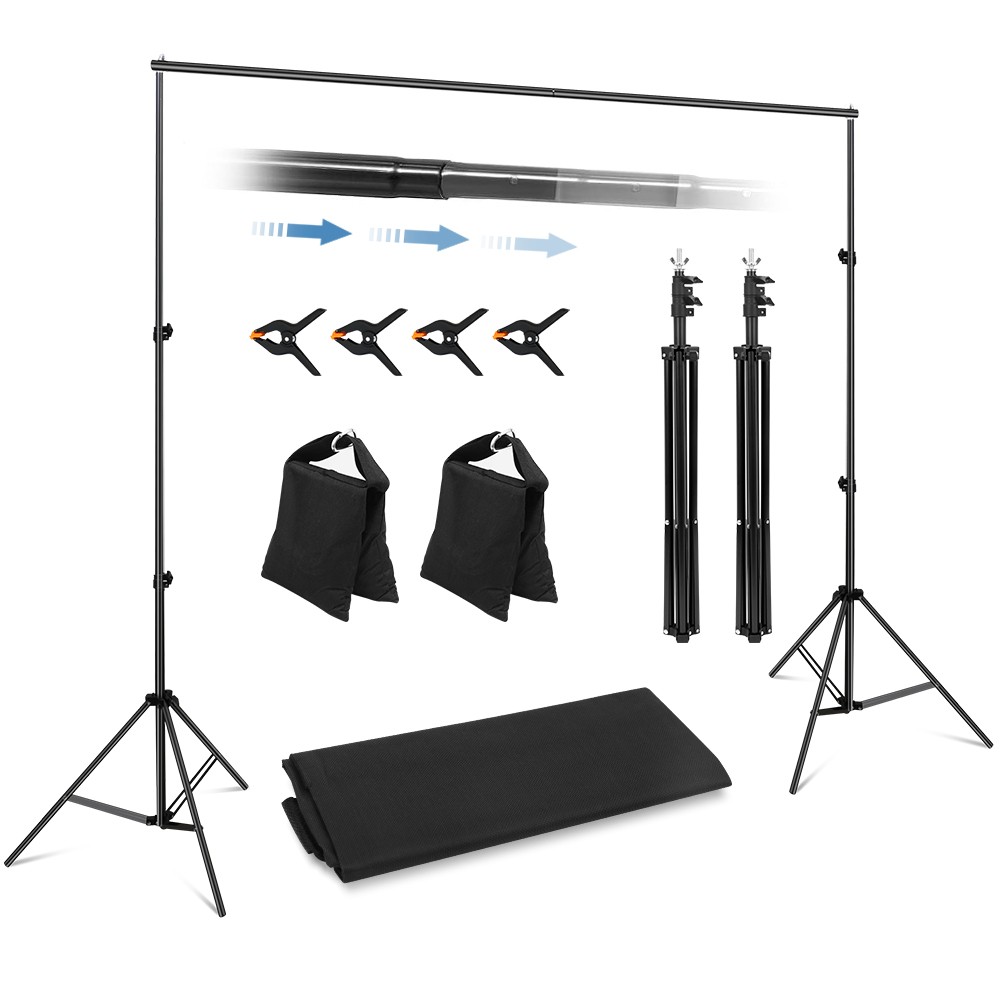 10FT Photography Adjustable Background Stand Support Photo Backdrop Crossbar Kit