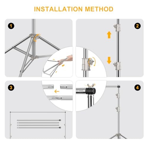 Photo Backdrop Stand 8.5 x10Ft Stainless Steel Heavy Duty Back Drop 8.5 x 10 Ft