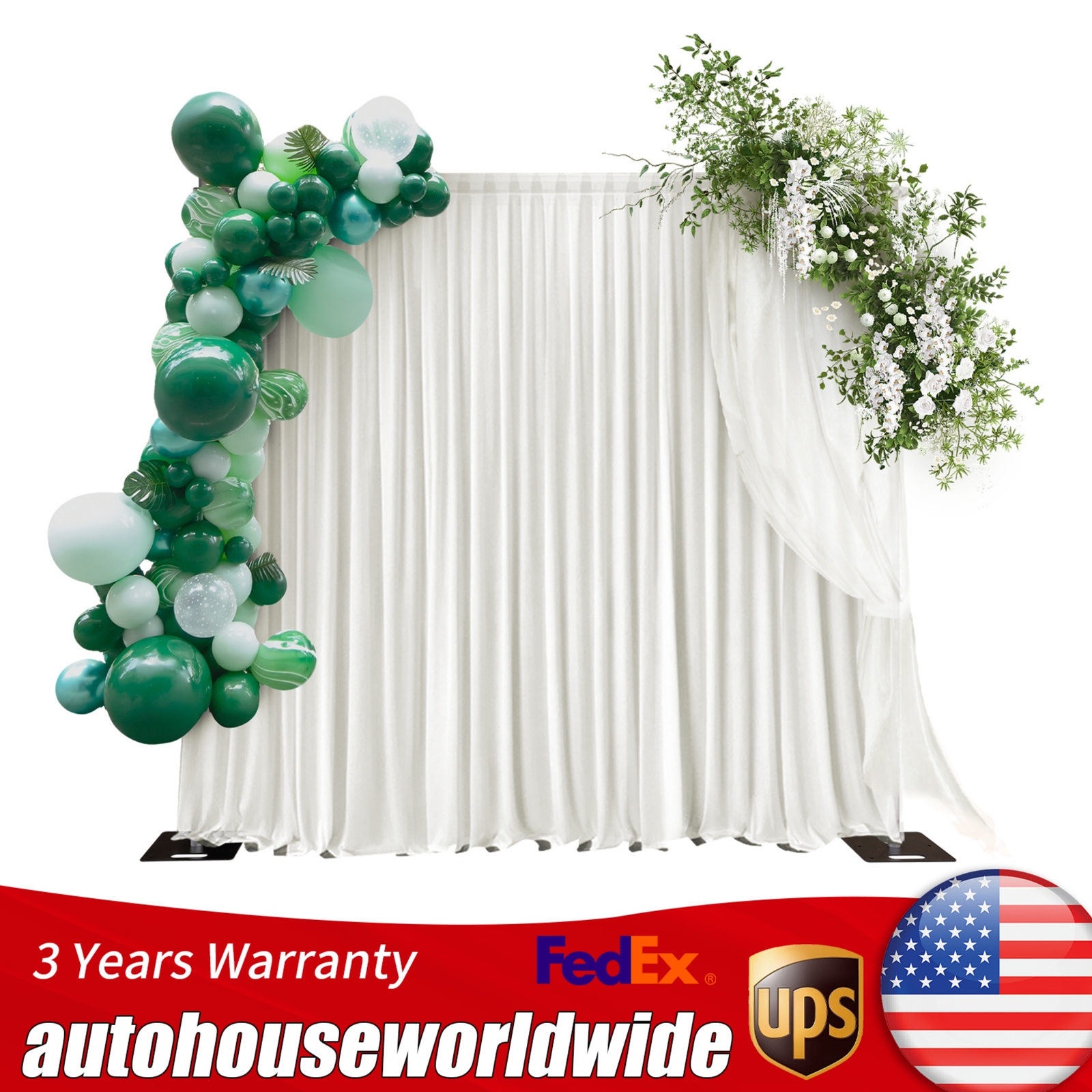 Backdrop Stand Double Rod Adjustable Background Stand Background Holder W/2 Base