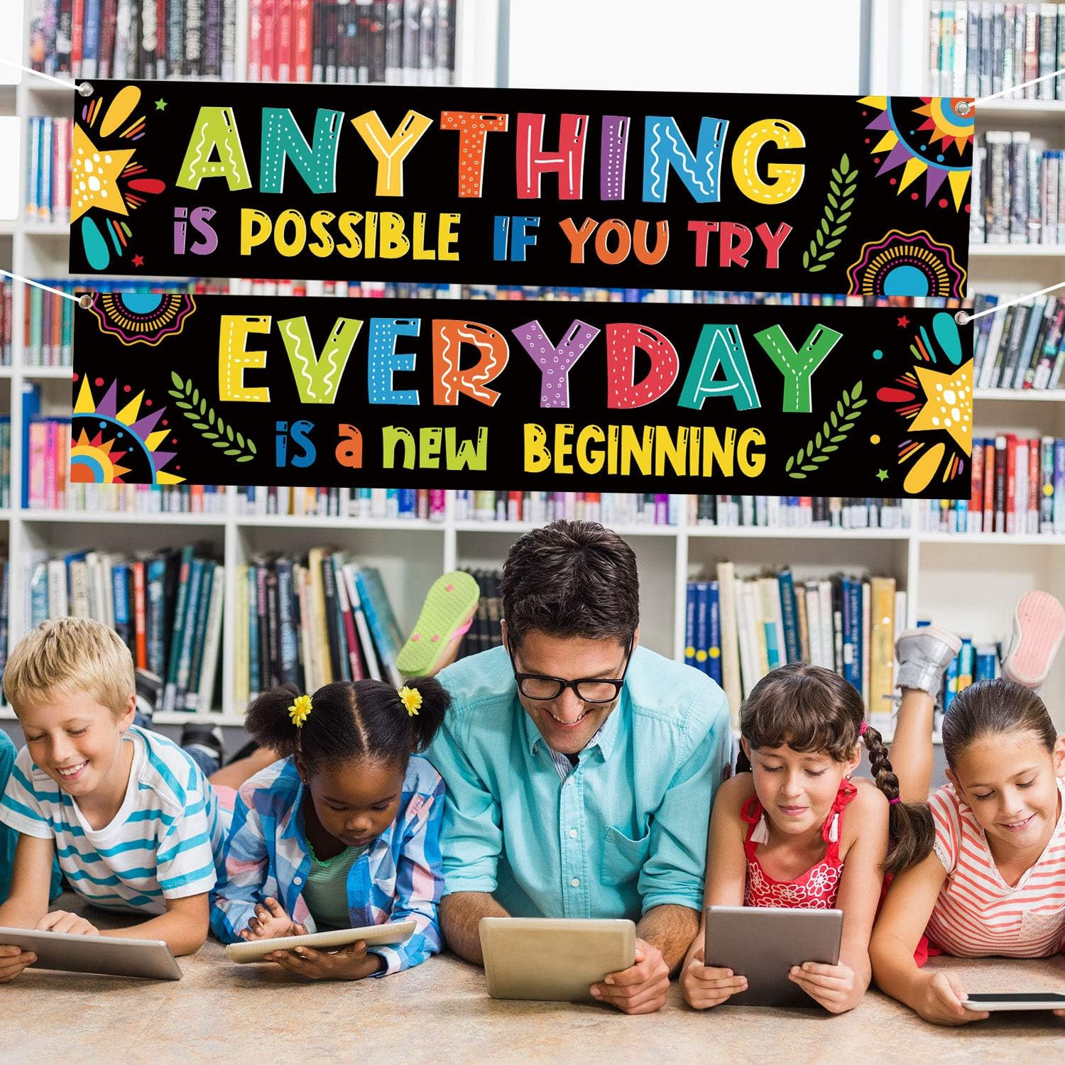2 Pack Motivational Classroom Banner 13 X 61 in Inspirational Positive Banner Gr
