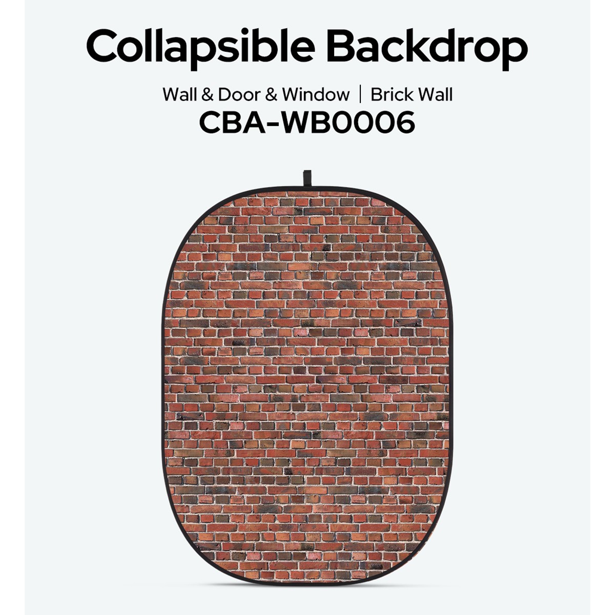 Glow CBA-WB0006 5×6.5′ Fabric Collapsible Backdrop, Brick Wall