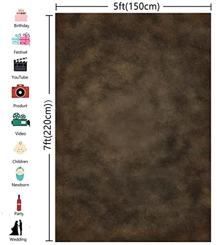 5X7ft Fondo De Fotografia Con Textura Moteada De Color Marron Oscuro Para Est…