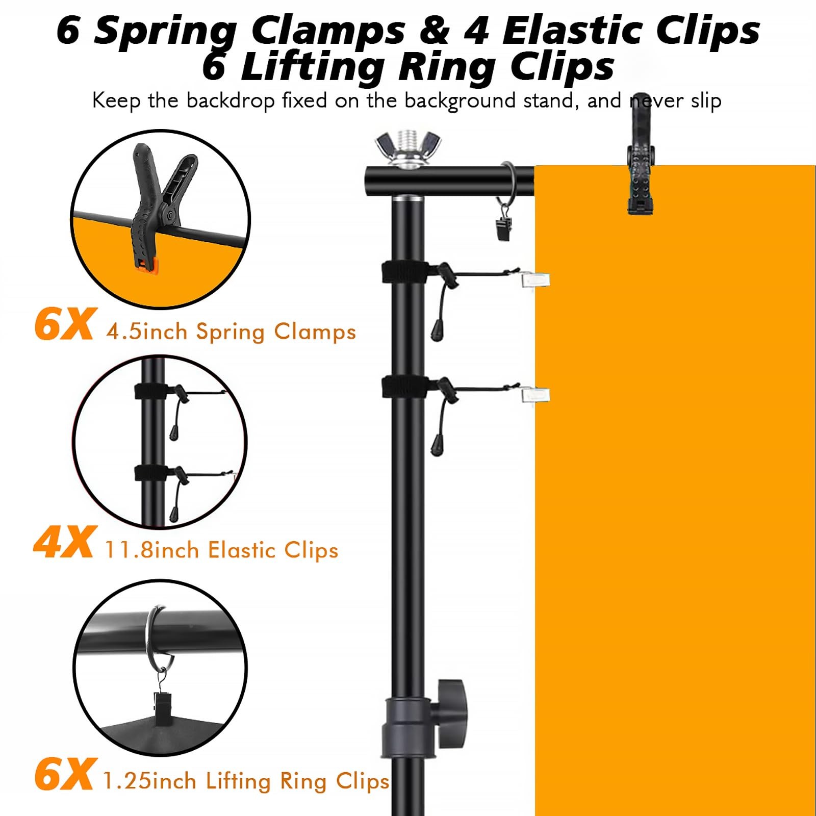 Backdrop Stand, Photo Video Studio 8.5 8.5x10ft Stand upgrade, white