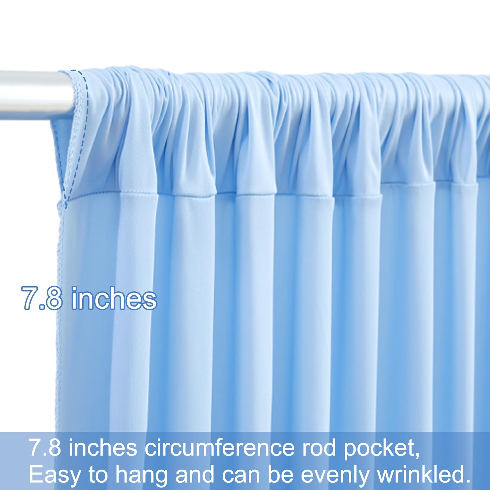 40ft x 12ft Baby Blue Backdrop 40FTx12FT (W5’xH12′, 8 Panels),