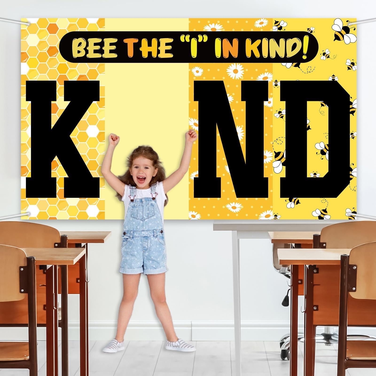 Back to School Classroom Decorations Summer Bee the Kind Classroom Backdrop I…