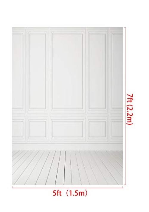 White Grey Wall Photography Backdrop Classic Vintage 5x7ft White Wall 1