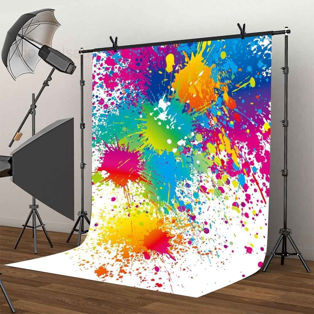5x7Ft Colorful Splatter Background Abstract 5x7Ft, Paint Splash