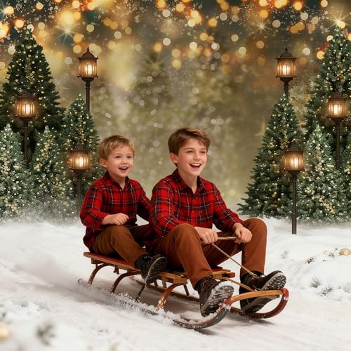 Bokeh Tree Backdrop – Glitter Bokeh – 7x5ft – Winter Snow Forest Trees