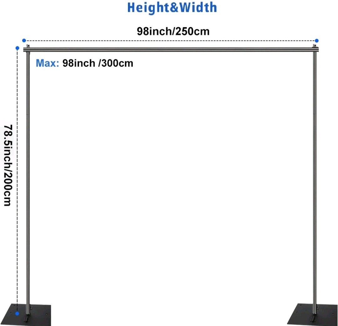 “9×6.5ft Adjustable Heavy Duty Backdrop Stand Metal Frame “