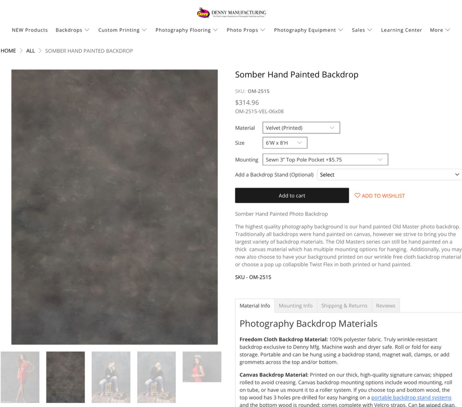 Denny Mfg. 2 NEW Photography Backdrops – 6’W x 8’H and 6’W x 7’H