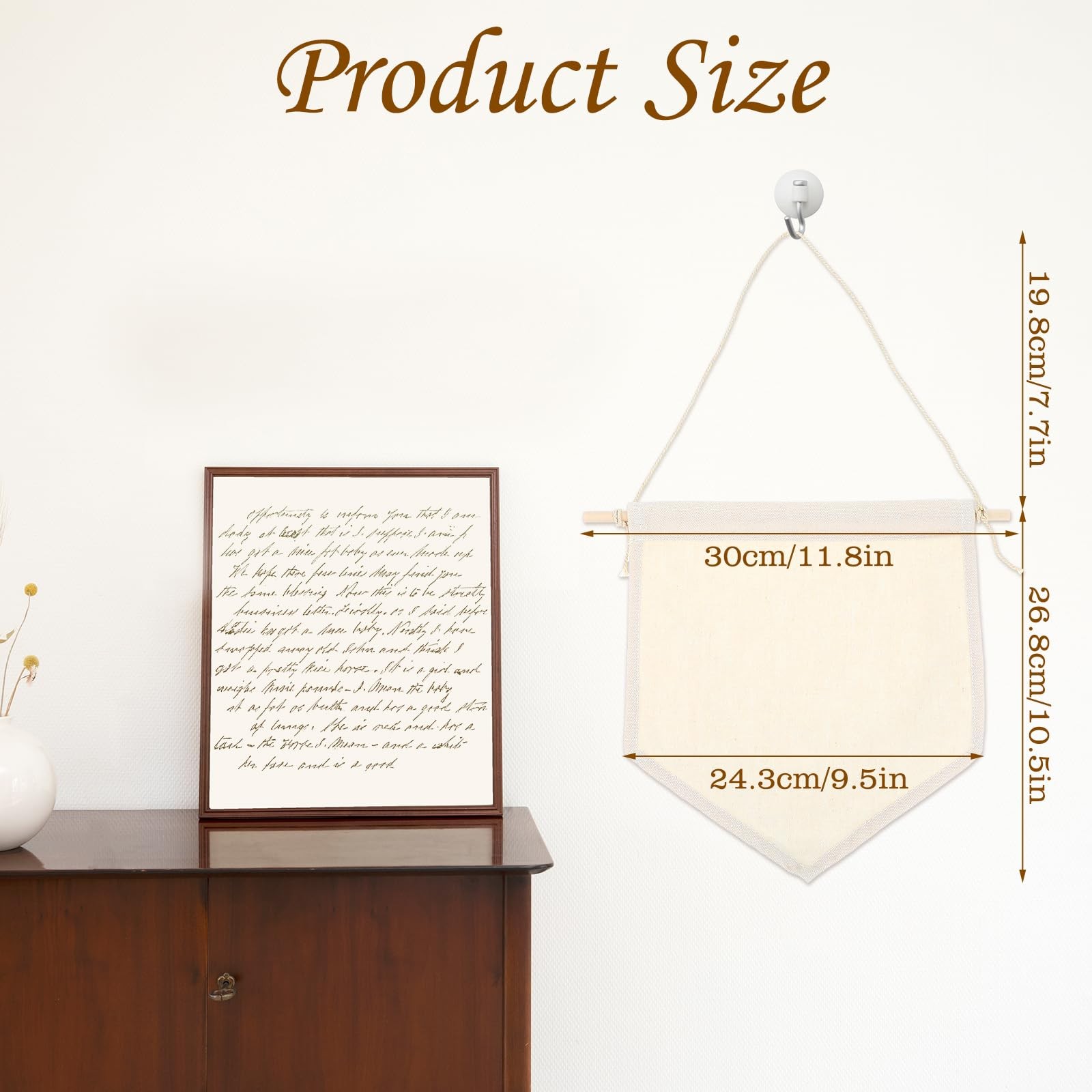 6PCS Canvas Banner Blank, Canvas Banners with Wooden Dowel, Enamel Pin Wall D…
