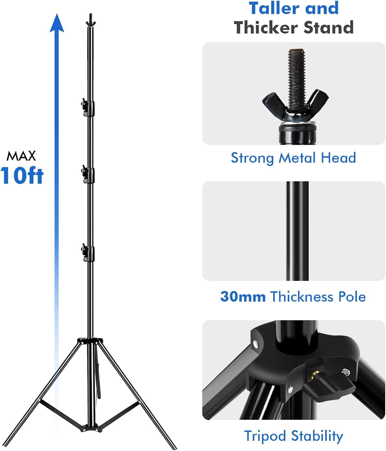 Photo Video Studio 20Ft (Wide) X 10Ft (Tall) Heavy Duty Adjustable Width & Lengt