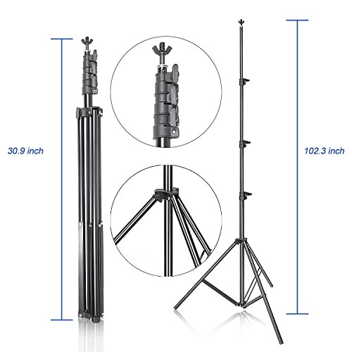 Photo Video Studio 10 x 8.5ft Stand with Muslin Backdrop (Green /White /Black)
