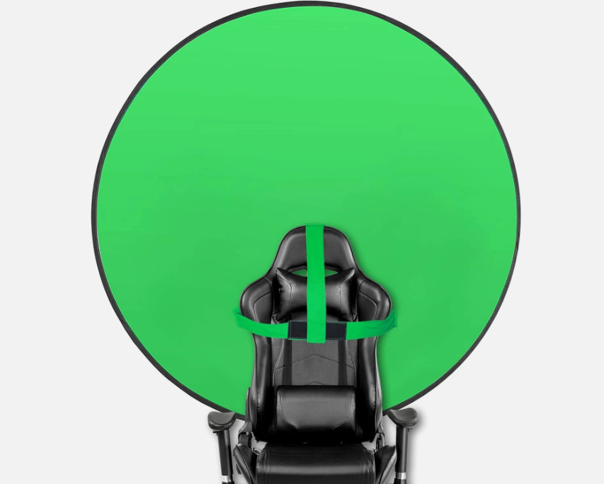 Portable 57″ Green Screen Chair with Double-Sided Backdrop for Streaming & Photo