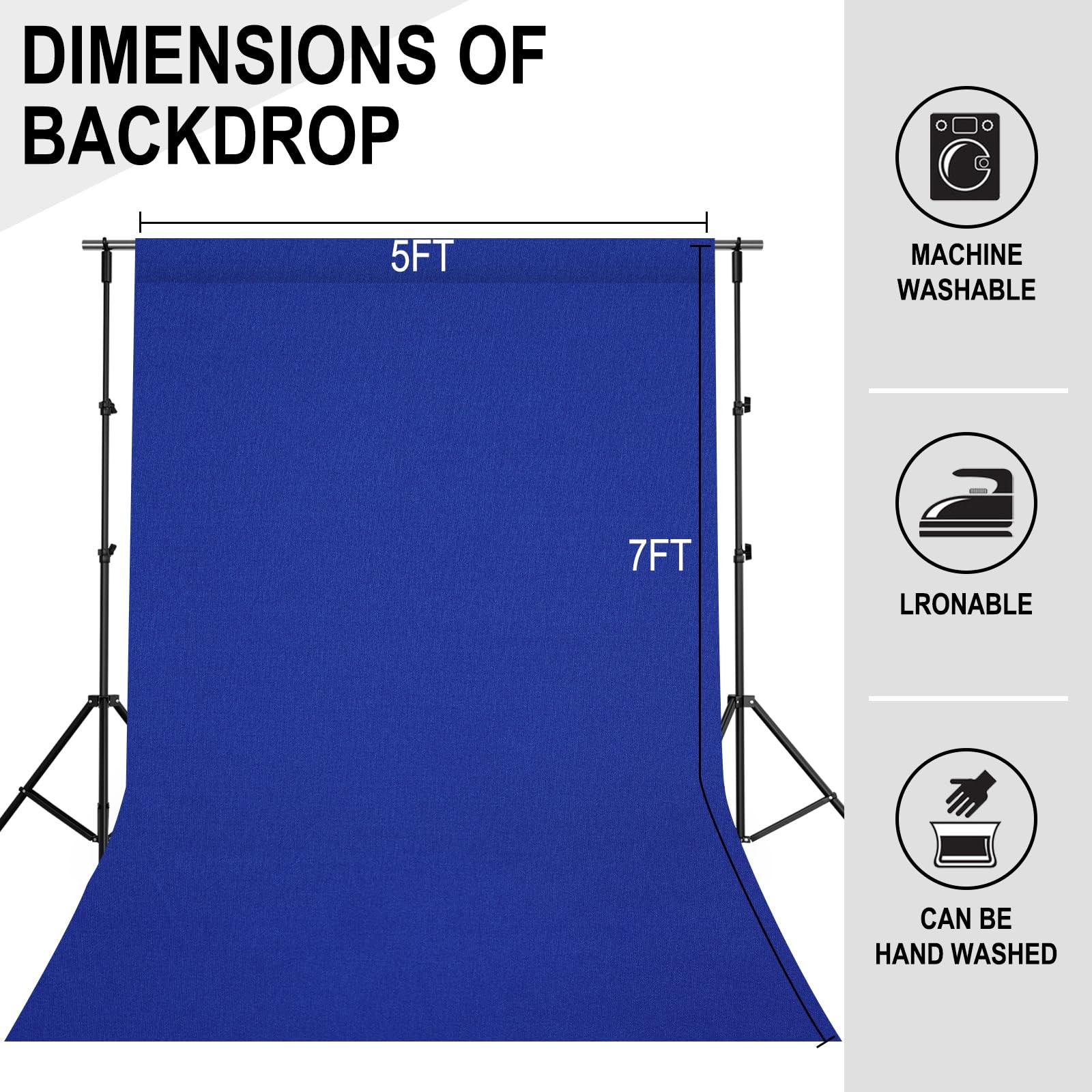 GFCC RoyalBlue Backdrop – 5FTX7FT Photo 5ftx7ft, Royal Blue