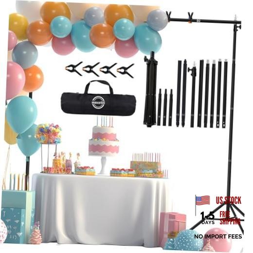 10×7 ft Backdrop Stand, Adjustable Photo Studio Background Stand Support Kit,