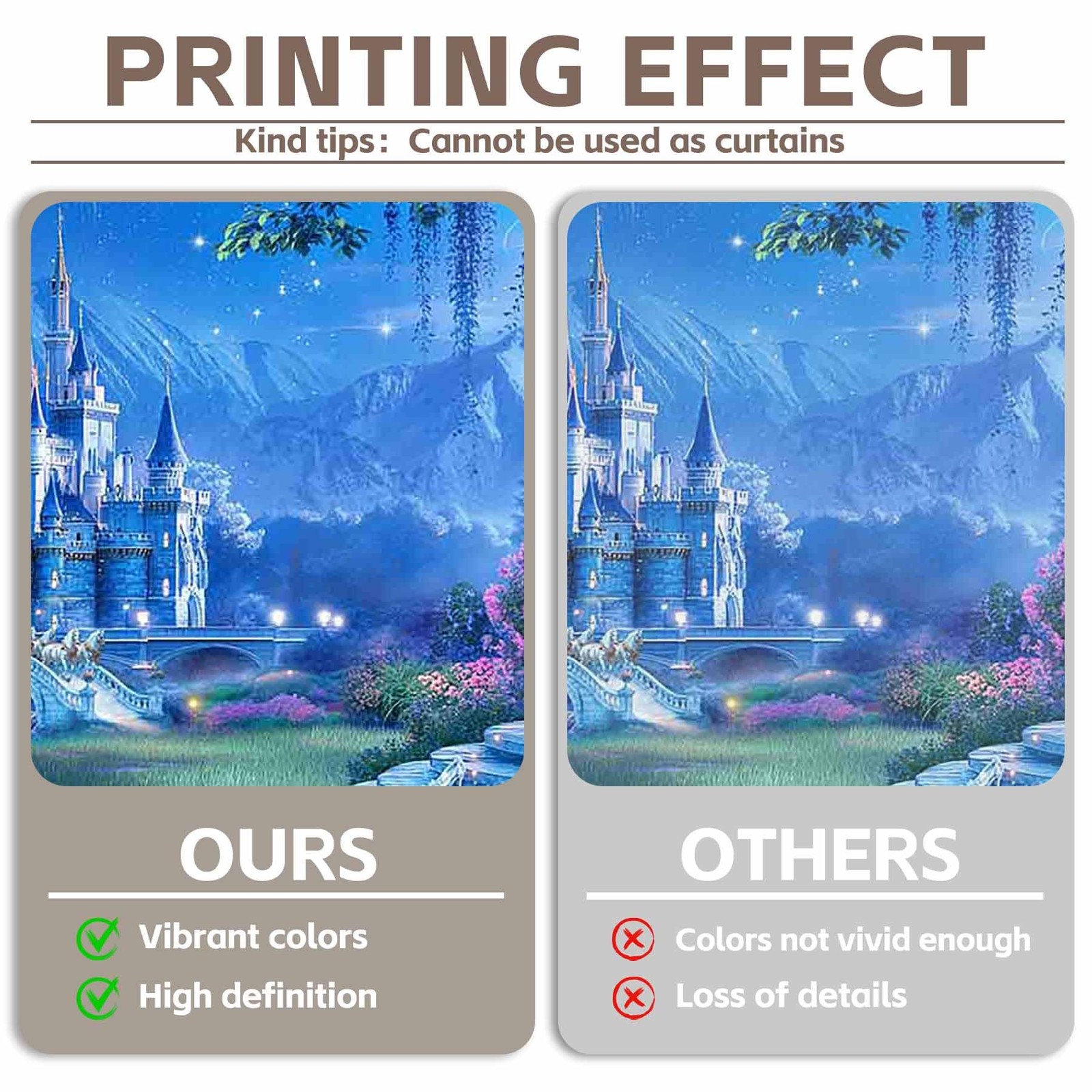 7x5ft Fairytale Castle Backdrop Blue Princess Shining Night Sky Photography