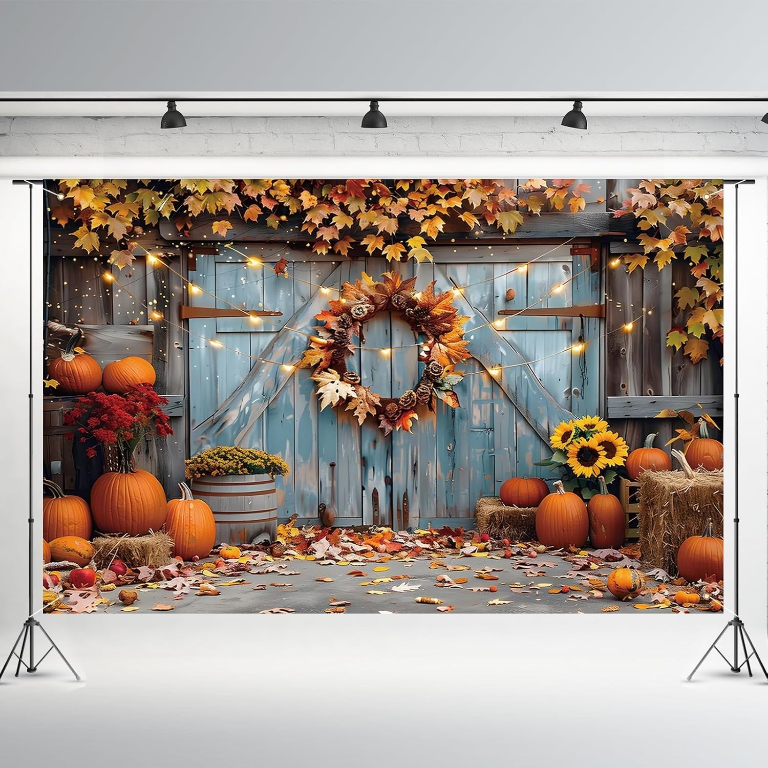 Fall Photography Backdrop Autumn Pumpkin Harvest M As Shown in The Picture