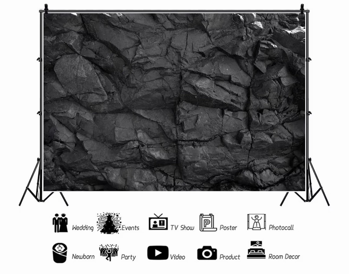 10x8ft Vintage Theme Black Brick Wall Photography Background Studio Props