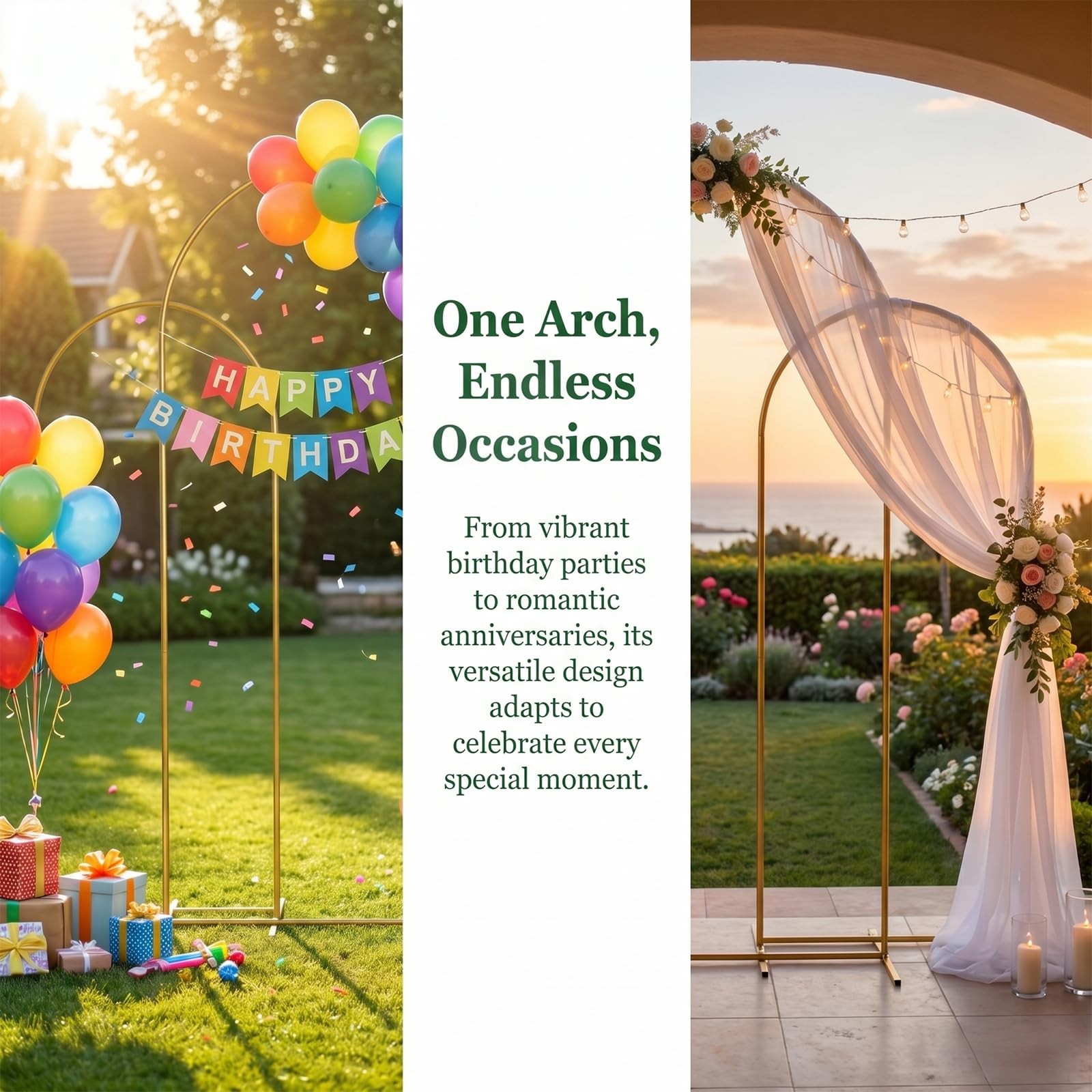 Metal Arch Backdrop Stand 7.2FT+6FT: Wedding Arch Frame for Ceremony Balloon …
