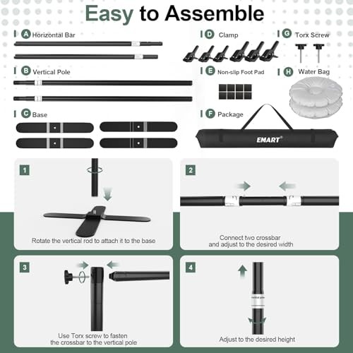 Pipe and Drape Backdrop Stand Kit 10x10ft, Heavy Duty Back Drop 10×10FT