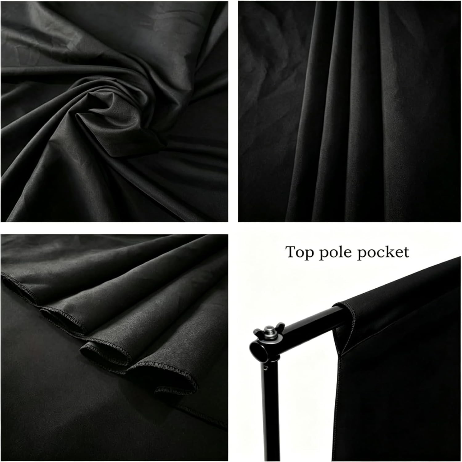 Versatile 7×10 FT Pure Black Backdrop – Seamless & Wrinkle-Resistant Fabric