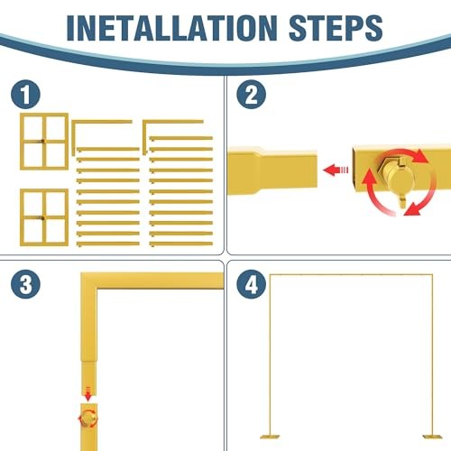 10×10 Gold Backdrop Stand Heavy Duty Pipe Wedding Decor