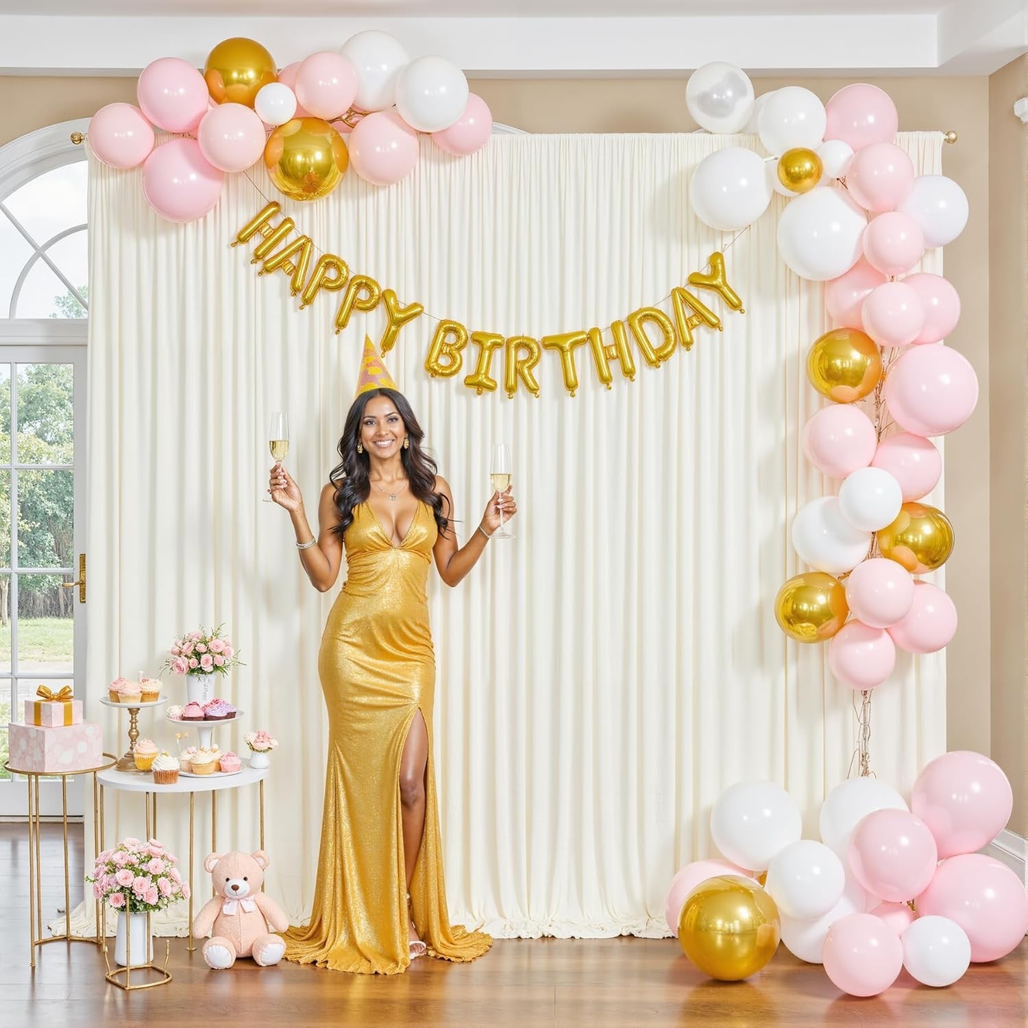 Ivory Backdrop Curtain for Wedding Parties Wrinkle Free Ivory Photo Curtains …