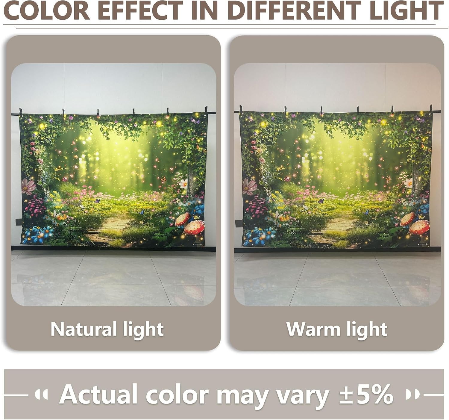 Fabric 7′ x 5′ Enchanted Forest Photography Backdrop Fairy Garden Background