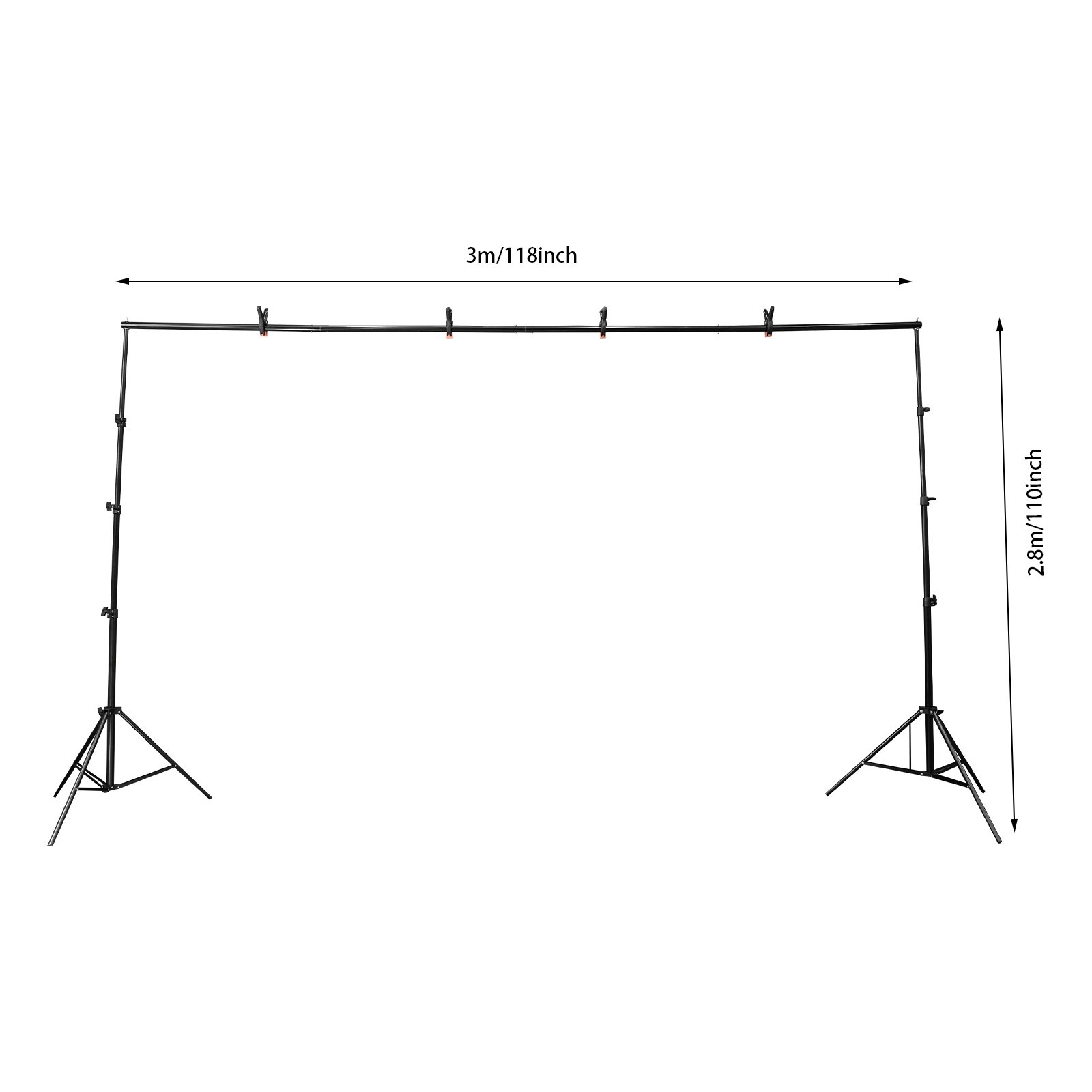 Backdrop Stand Photo Studio Adjustable Background Rack for Parties Photography