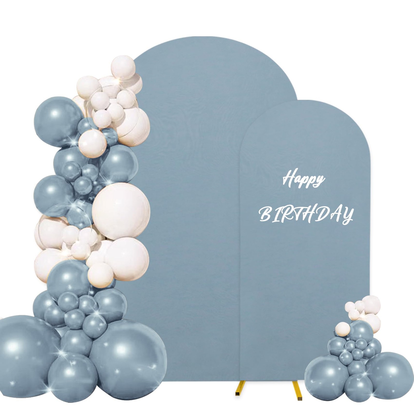 Set of 2 Wedding Arch Stand Cover Round Top Spandex Fitted Arch Cover for Bap…