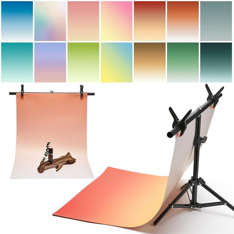 7PCS 14Patterns Product Photography Backdrops with Stand: Flat Lay Seamless