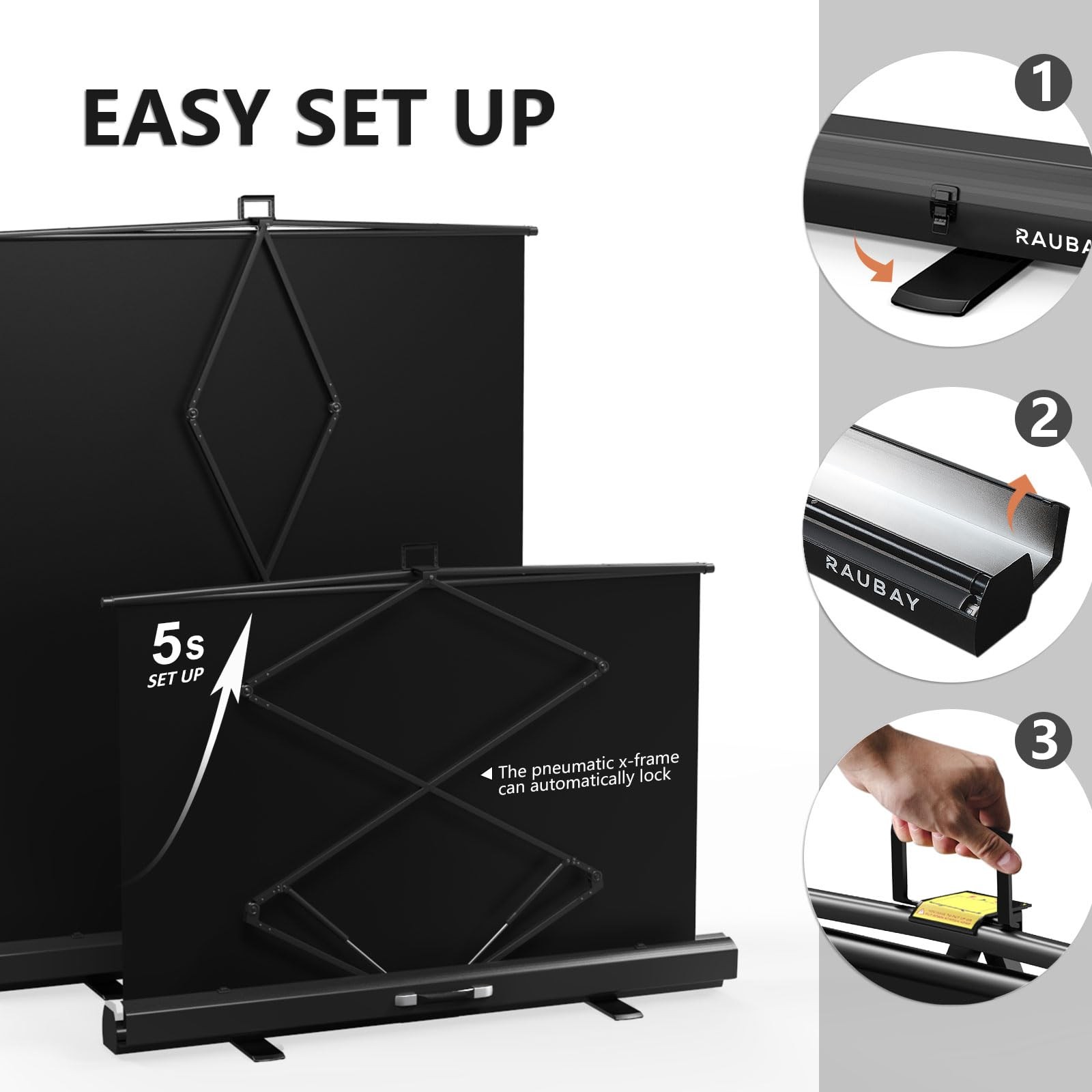 【Easy Set Up】 RAUBAY 59.8 x 82.7in Standard (59.8 x 82.7in), Black