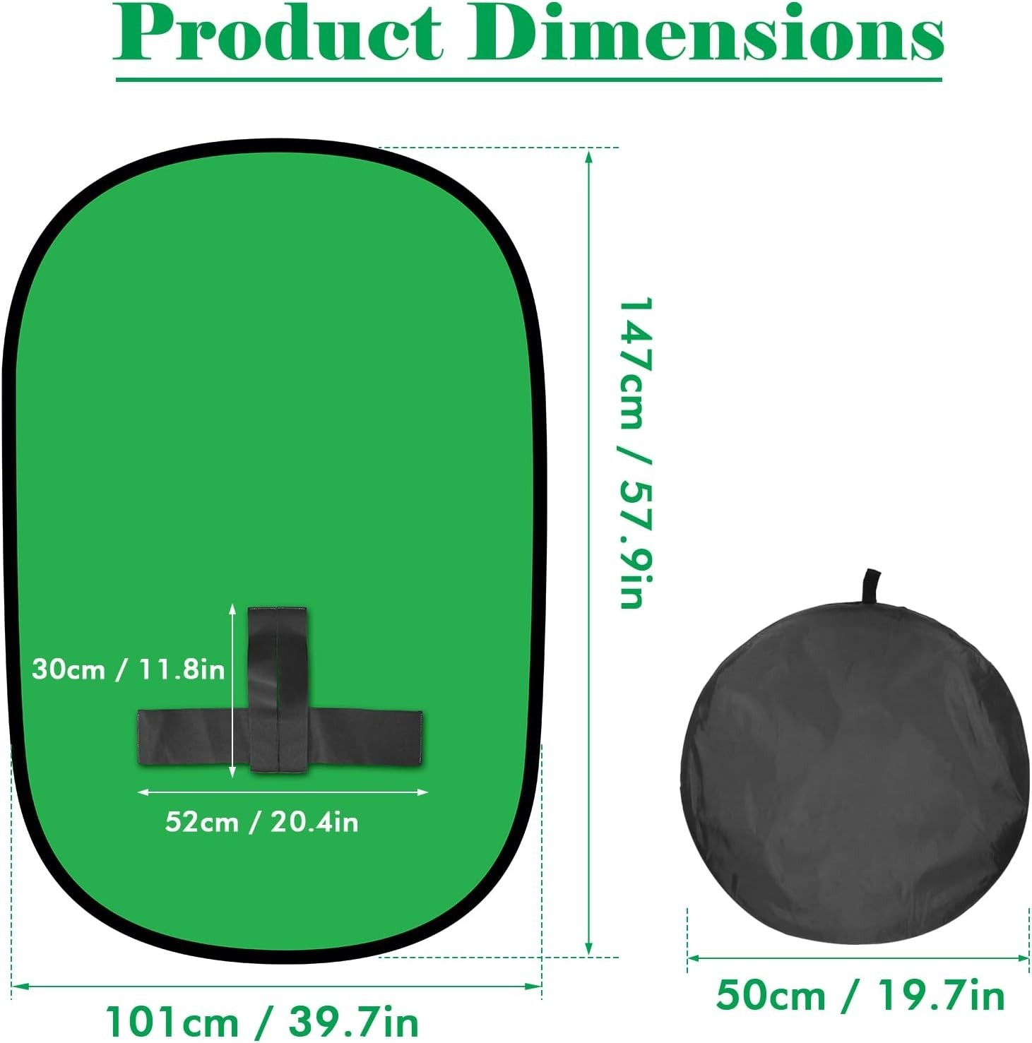 Green Screen Backdrop, 58in Portable Green Screen Chair with Stand Double Sided