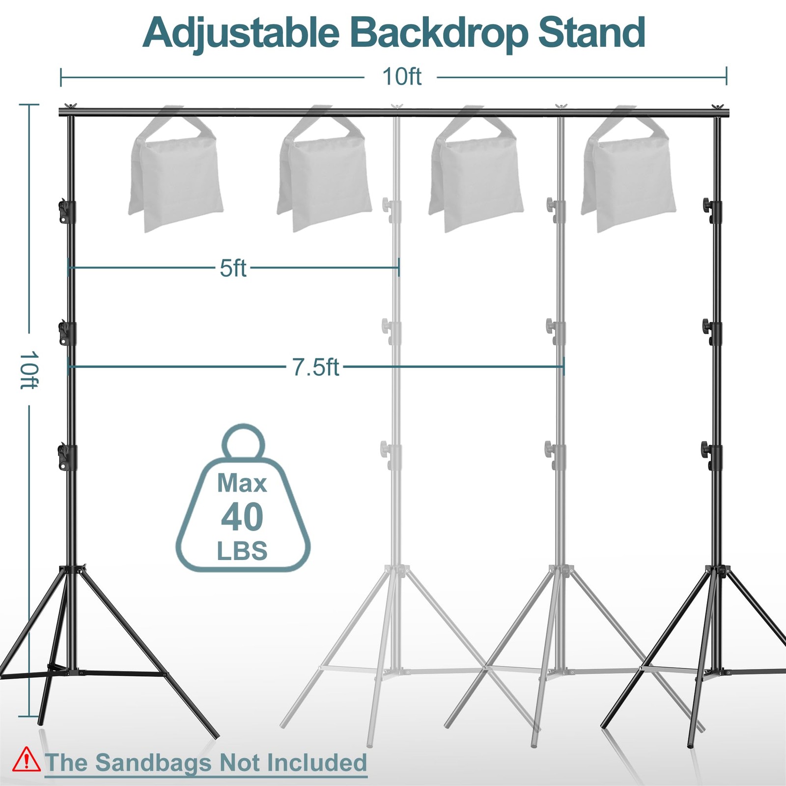 Photo Video Studio 10 x 10Ft Heavy Duty Adjustable Backdrop Stand,Background …