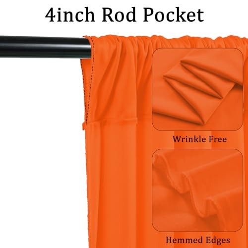 Halloween Backdrop Curtain – 10×7ft Black Orange 10×7 FT Orange Purple Black