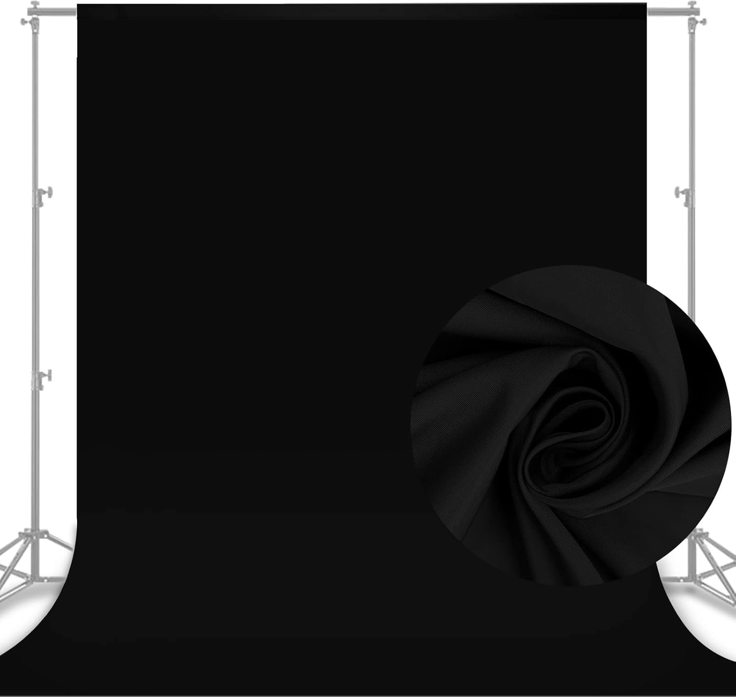 10X8 FT Black Backdrop Background for Photography, Chromakey High Density Polyes