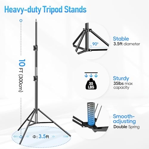 Back Drop Adjustable Stand, 10×20 Backdrop Stand Heavy Duty 20×10ft(W×H） Black